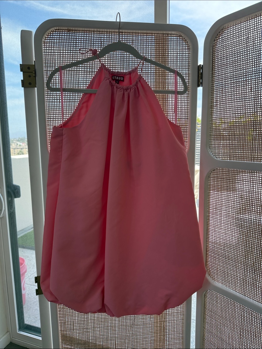 STAUD Coral Pink Halter dress